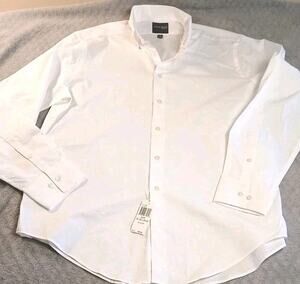 Madison Mens Slim Fit Dress Shirt White Button-Down 16-16 1/2 34/35 LS
